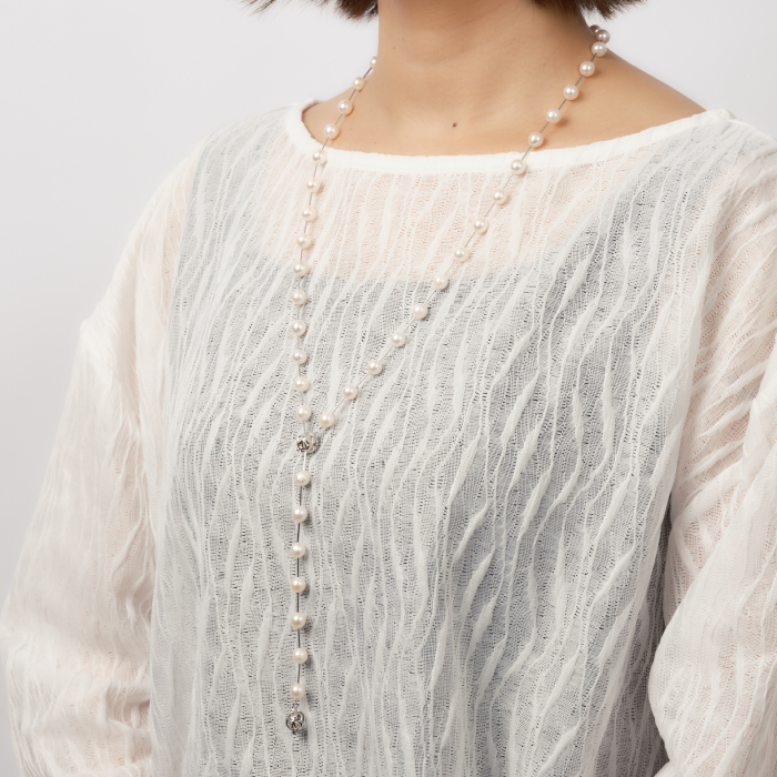 7.5-8アコヤ真珠シルバーパイプステーションネックレス80 ジュエリー アクセサリー ネックレス シンプル エレガント 真珠 パール 美穂野 佐賀市 ：C234-005_イメージ4