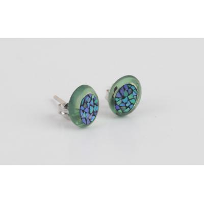 ふるさと納税 京都市 【嵯峩螺鈿野村】グリーンアンバー フラグメントピアス|京都 老舗 伝統工芸 漆器 ジュエリー |  | 03