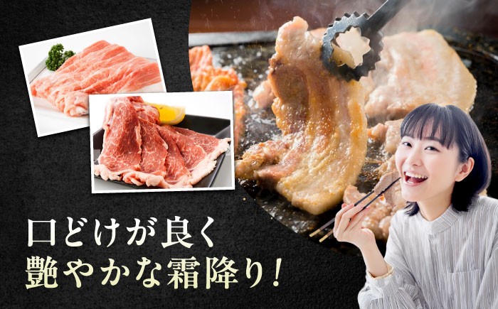 バラエティセット約1,200g (肩ロース・バラ・小間切れ・豚トロ 各300g)