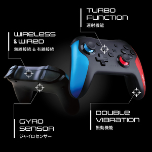 Nintendo Switch ワイヤレス コントローラー HELEC PAD ALTAIR 4個セット (スケルトンブラック) [1235]
