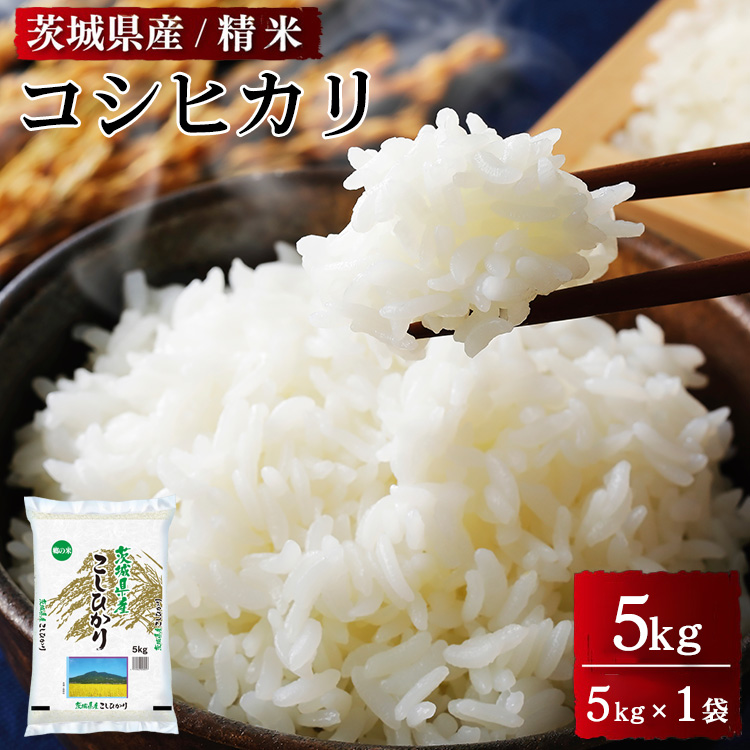 令和6年産 茨城県産 コシヒカリ　精米　5kg（5kg×1袋）　※離島への配送不可