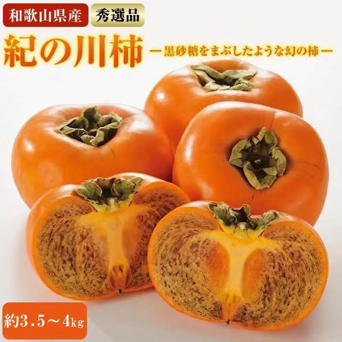 【希少】紀の川柿約3.5～4kg（種無し）秀選品★2026年11月頃より順次発送［TM12］