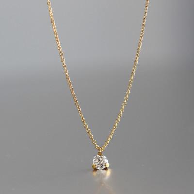 ふるさと納税 大津市 【ラボグロウンダイヤモンドネックレス】0.2ct 3点留め K18イエローゴールド 長さ40cm |  | 03