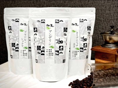 QA-12 【定期便】自家焙煎 人気珈琲豆 3種セット（3か月）（豆のまま）