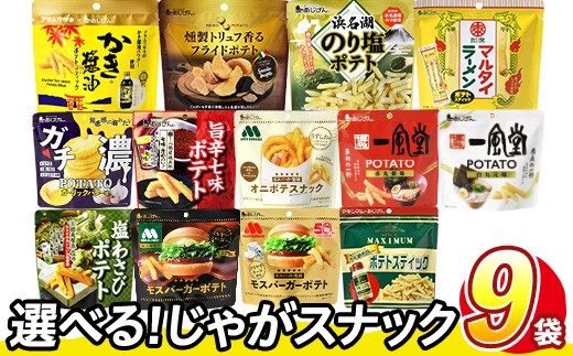 
                  ＜訳あり・種類が選べる！＞ 訳アリ じゃがスナック (9袋・1袋最大50g) 簡易梱包 お菓子 おかし スナック おつまみ ポテト モスバーガー わさび 七味 食べ比べ 送料無料 常温保存 【man218】【味源】
                