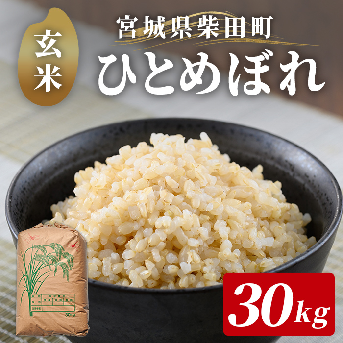 【令和7年産】柴田町産 ひとめぼれ ＜玄米＞ 30kg お米 おこめ 米 コメ 白米 ご飯 ごはん おにぎり 宮城米 令和7年産 お弁当 【下名生ファーム】 sh123