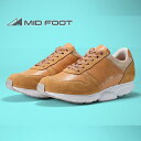 【ふるさと納税】MIDFOOT ( ミッドフッド ) 婦人靴 レザースニーカー MF001JL ( ベージュ ) 4E　【 ファッション 靴 シューズ スニーカー レディース 】 【 お洒落 レザーシューズ エコレザー 快適 履き心地 】　ファッション・靴・シューズ・ファッション・女性・レディース