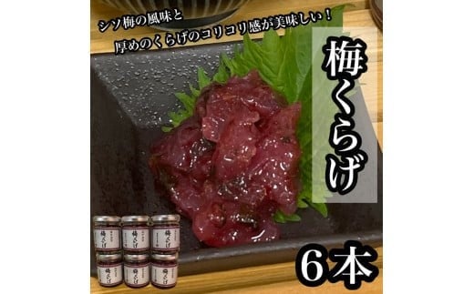 梅くらげ 6本【くらげ 珍味 おつまみ 梅しそ 惣菜 海鮮 塩辛 珍味 お取り寄せ 御中元 お中元 お歳暮 父の日 母の日 贈り物 日本酒 焼酎】【神奈川県小田原市早川】