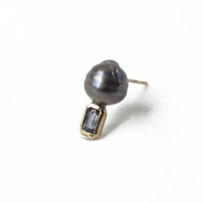 ふるさと納税 座間味村 kerama pearl × blue sapphire earring 2 / K18 (片耳) |  | 01
