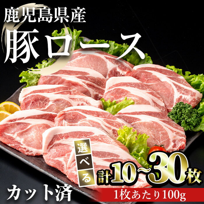 【ふるさと納税】＜内容量が選べる＞鹿児島県産豚ロース 100g カット (計1〜3kg) 豚肉 国産 鹿児島県産 冷凍【おきどき】