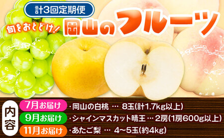 【先行予約】 岡山のフルーツ 定期便3回コース【配送不可地域あり】