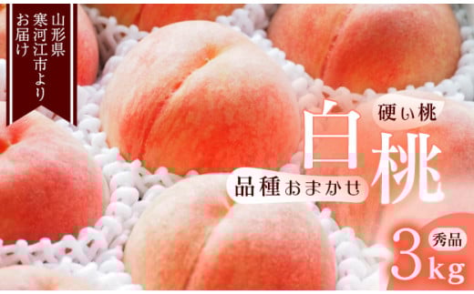山形の硬い桃 秀品 3kg（8 - 16玉） 品種おまかせ 秀品 山形県産　2025年産 令和7年産【2025年8月中旬頃から9月下旬頃発送予定】※ 配送不可 沖縄・離島　015-B-MM015