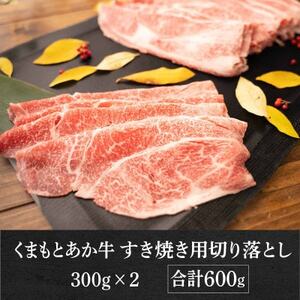 GI認証取得 くまもとあか牛 すき焼き用切り落し 合計600g(益城町)【配送不可地域：離島】【1647287】