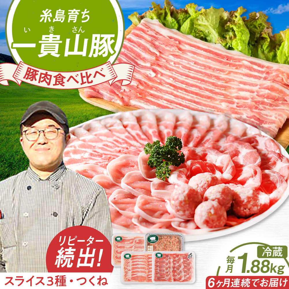 【ふるさと納税】【全6回定期便】一貴山 豚しゃぶ セット糸島市 / いきさん牧場 /鍋 しゃぶしゃぶ 豚しゃぶ 肩ロース ロース つくね バラ 豚バラ [AGB008] 100000円 10万円