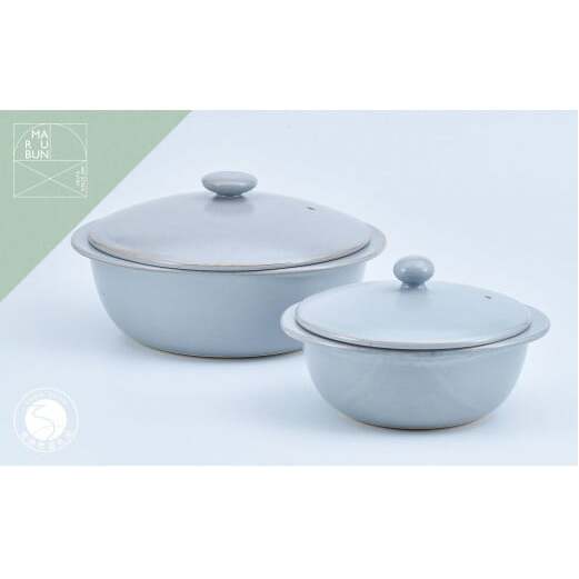 有田焼 おしゃれな万能鍋 5way pot グレイ 大小2個セット【まるぶん】料理家 河瀬璃菜 コラボ 土鍋 食器 調理器具 キッチン用品 A100-114