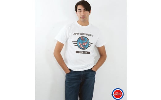 r05-014-007 新潟県 小千谷市 マンホール Tシャツ（白）  錦鯉デザイン【Mサイズ】