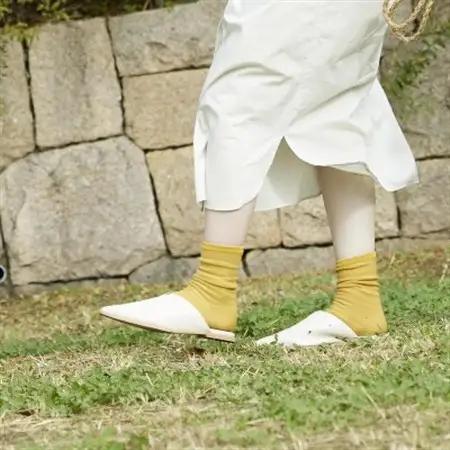 【With Knit】裏返しオーガニックコットンソックス(マスタード)1足/NSGK22-06_装飾品・工芸品  洋服 _【1394683】