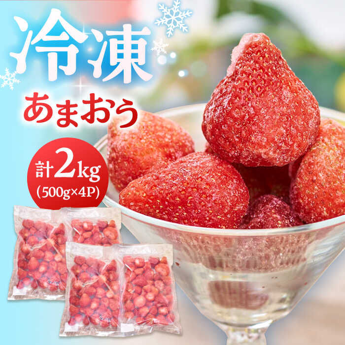 【ふるさと納税】福岡産 冷凍 あまおう 2kg（500g×4袋） ▼ 福岡 冷凍いちご 苺 イチゴ フルーツ 小分け 冷凍あまおう いちご 桂川町/南国フルーツ株式会社[ADBW006]20000 20000円 2万円