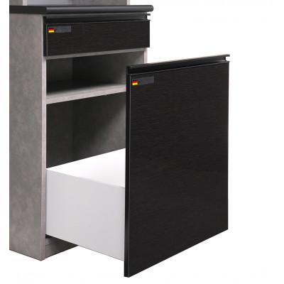 ふるさと納税 大川市 オッド 幅60cm 石目調 スリム食器棚レンジボード 上置きオーダー ムラミグレー・ブラック |  | 03