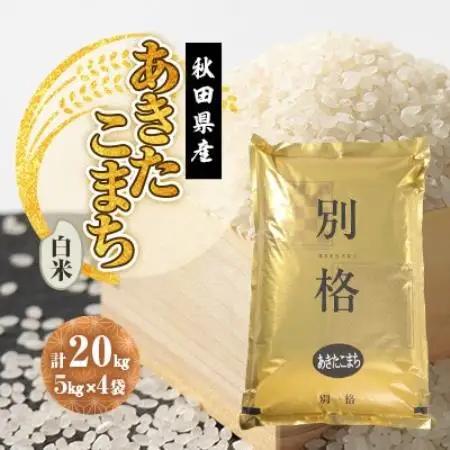 【新米予約】令和8年産 あきたこまち 白米 20kg(5kg×4袋)【配送不可地域：離島・沖縄県】【1755941】