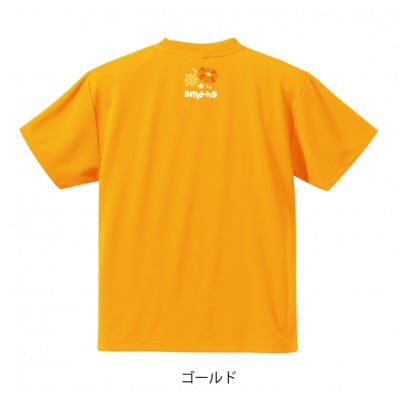 JTTA公認　卓球ユニフォーム【男女兼用(ドライ):Sサイズ】ネバーバックダウンA　ゴールド