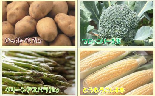 【ふるさと納税】【先行受付】おとふけの味覚セット（4回コース）【L11】4種類 グリーンアスパラ アスパラ アスパラガス とうもろこし コーン 男爵いも じゃがいも ブロッコリー 野菜 十勝 セット 詰め合わせ 音更町 送料無料【2026年5月中旬より順次発送】