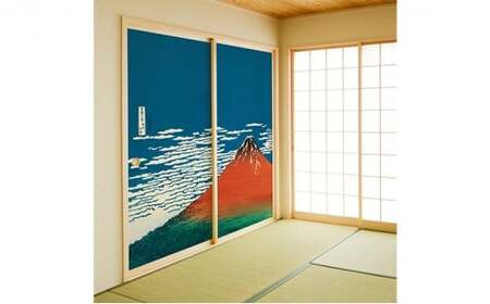 ＜神奈川沖浪裏＞糊で貼る糸入りふすま紙 プレミアム北斎 | ふすま紙 はりかえ工房 埼玉県 草加市