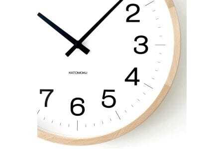 KATOMOKU Muku clock km-116　木製掛け時計（ナチュラル）