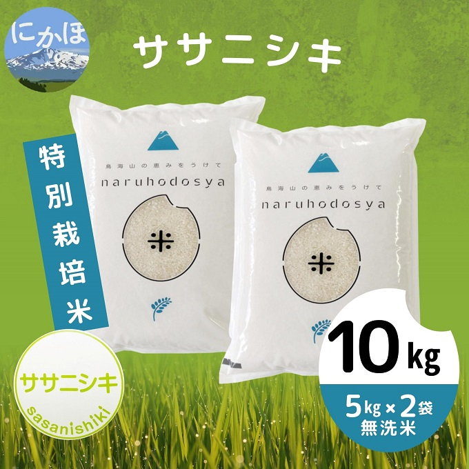 
令和4年産 特別栽培米《無洗米》ササニシキ 10kg（5kg×2袋）
