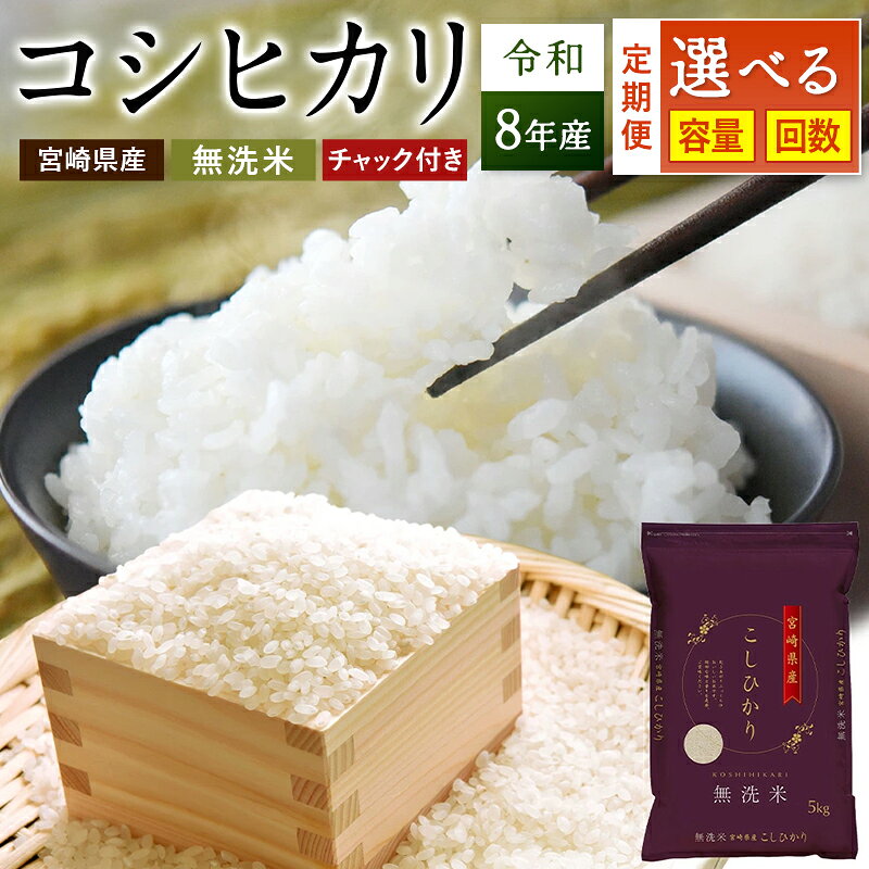【ふるさと納税】＜選べる定期便＞ 米 コシヒカリ 無洗米 国産 チャック付 小分け 食品 保存 便利 ご飯 弁当 こしひかり 数量限定 送料無料