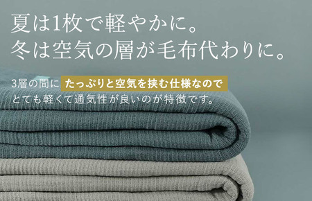 （今治タオルブランド認定品）ASiTA SMOOTH シリーズ タオルケット１枚 ブルーグレー【I002190KT1BGY】