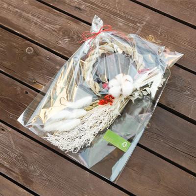 ふるさと納税 山梨市 【お正月飾り】コットンフラワーとしめ縄飾りがおしゃれなモダンカラーのアレンジメント |  | 03