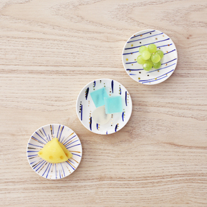 テシオ　金群青 豆皿　3枚組【kt032-065】