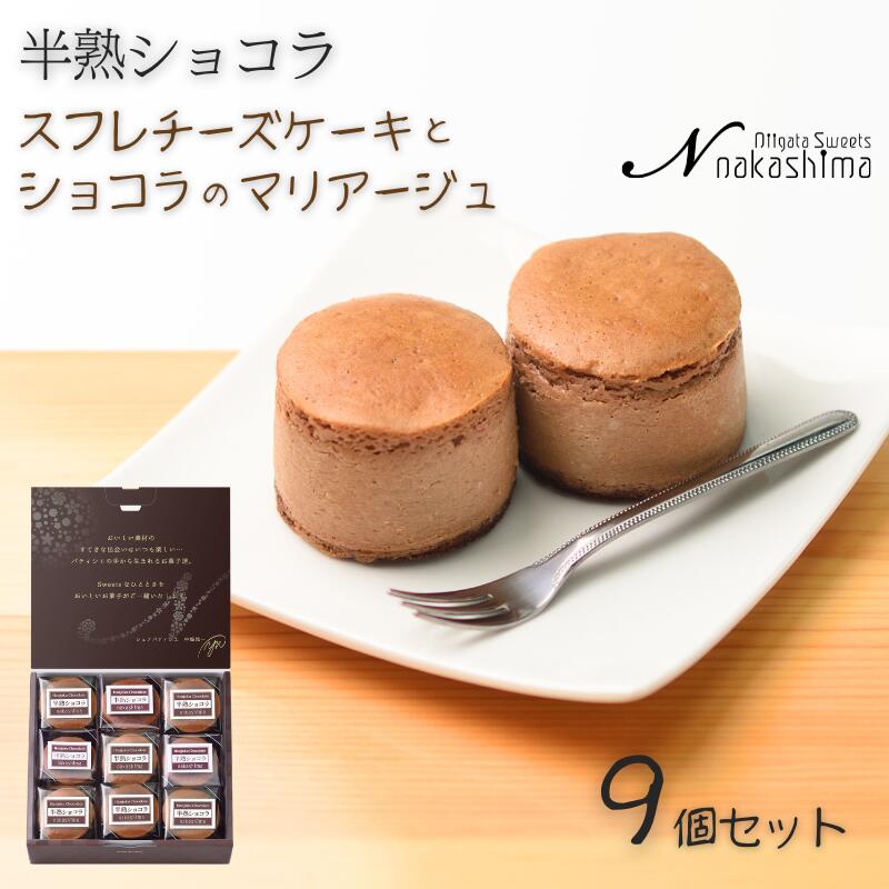 【ふるさと納税】ススフレチーズケーキ 『半熟ショコラ』 9個入り 1箱 優しい味わい ギフトにもおすすめ 新潟県 糸魚川市 ナカシマ 人気のスフレケーキにチョコレートの美味しさをプラス やわらかな口どけ のし対応可 チーズケーキ スイーツ 洋菓子 お歳暮 お中元 贈答