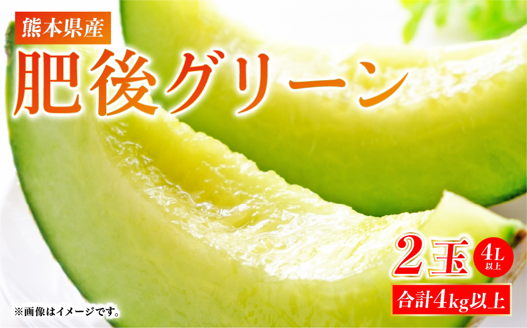 熊本県産 肥後グリーンメロン 2玉 4L以上（合計4Kg以上）  旬の果物 あふれる果汁 デザート おやつ
