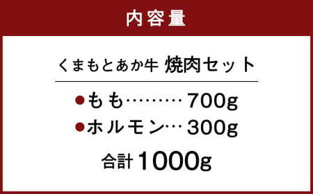 くまもとあか牛 焼肉セット 1kg（もも：700g ホルモン：300g）