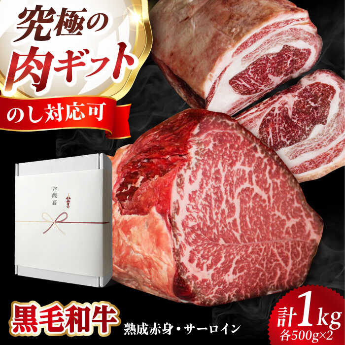 【ふるさと納税】【ふるさと納税限定】あなただけのドライエイジング 熟成 黒毛和牛 ブロック（極上赤身＆サーロイン）1kg 肉 国産 和牛 赤身 サーロイン 牛肉 ギフト 高級 国産牛 ステーキ 大阪府高槻市/株式会社MARBLANC[AOAS002]