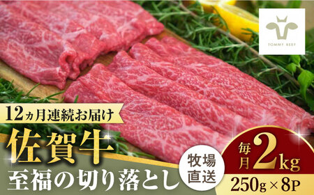 【家計お助け返礼品】【牧場直送】【全12回定期便】佐賀牛至福の切り落とし 計24kg（250g×8袋×12回） / 佐賀県 / 有限会社佐賀セントラル牧場 [41ASAA032]