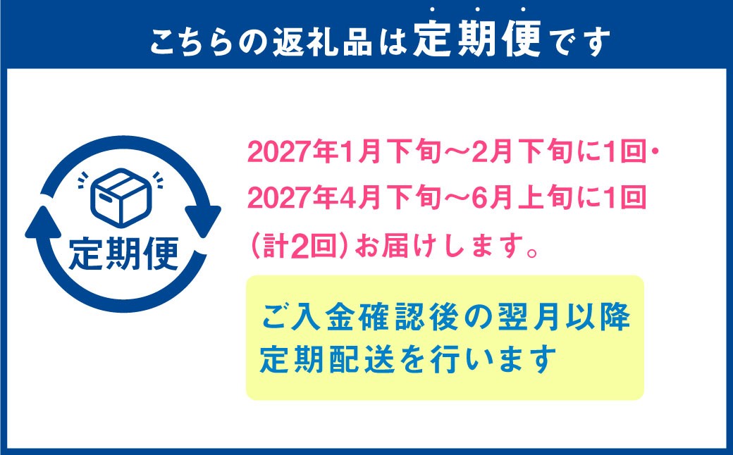 【年2回定期便】『まるで果物の王様！贅沢メロン』 2玉セット×2回 合計4玉