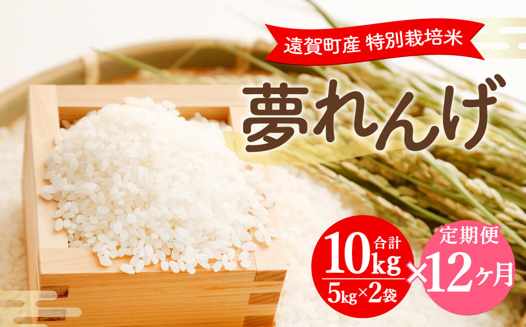 【12ヶ月定期便】 特別栽培米 夢れんげ 10kg×1袋 合計120g 精米 米 コメ 定期便 【2025年10月下旬発送開始】