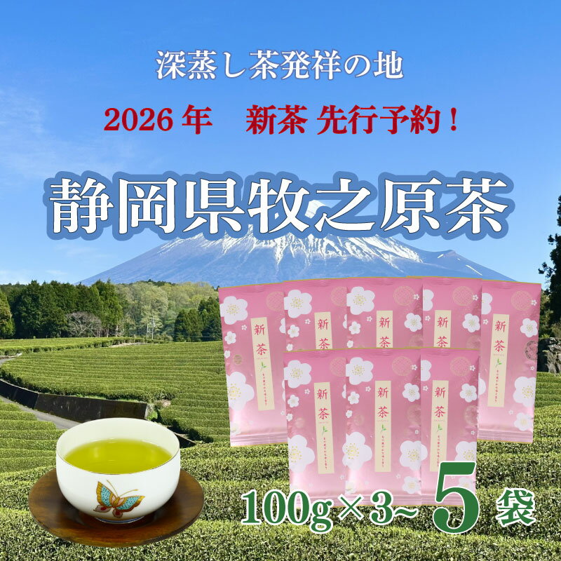【ふるさと納税】 先行予約 2026年度産 新茶 3 ~ 5 本 お茶 静岡 緑茶 ティーバッグ 深蒸し茶 水出し 静岡茶 日本茶 飲料 ドリンク 茶葉 リラックス 健康 カフェイン 渋み うまみ 小栗農園 牧之原市 静岡県