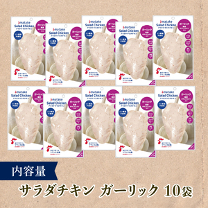 【6ヶ月/定期便】 サラダチキン ガーリック味 100g×10個 計1kg 6回 リン酸不使用 冷凍 鶏肉 サラダ スパイス お弁当 おかず