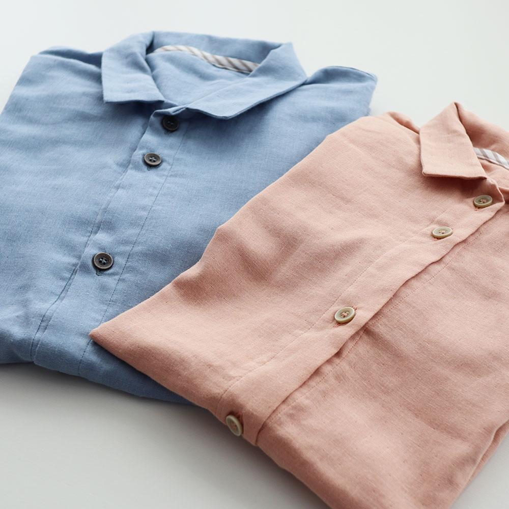 【岩本繊維】和晒京ふたえガーゼ メンズパジャマ【Sサイズ・ヴィンテージデニム】