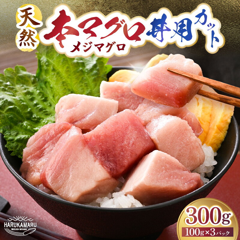 【ふるさと納税】天然本マグロ (メジマグロ) 丼用カット300g（100g×3）【マグロ まぐろ 鮪 メジマグロ 本マグロ 刺身 まぐろたたき 赤身 海鮮 海鮮丼 国産】