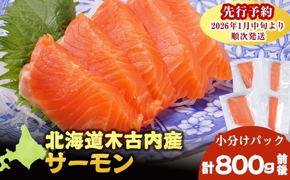
            【三印　三浦水産株式会社】木古内町産サーモン 小分け 約800ｇ
          