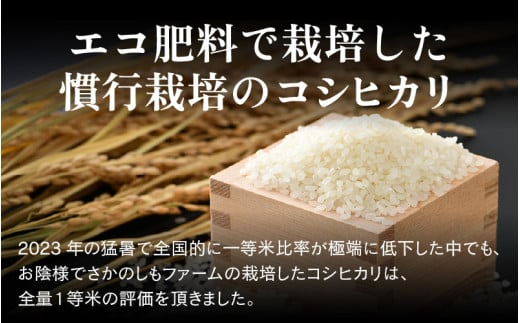 【先行予約】【令和8年産 新米】【一等米】エコ栽培コシヒカリ 白米10kg（5kg×2） ／ 鮮度抜群 福井県産 こしひかり ご飯 新鮮 白米 ※2026年10月上旬以降順次発送 [aw063-a03