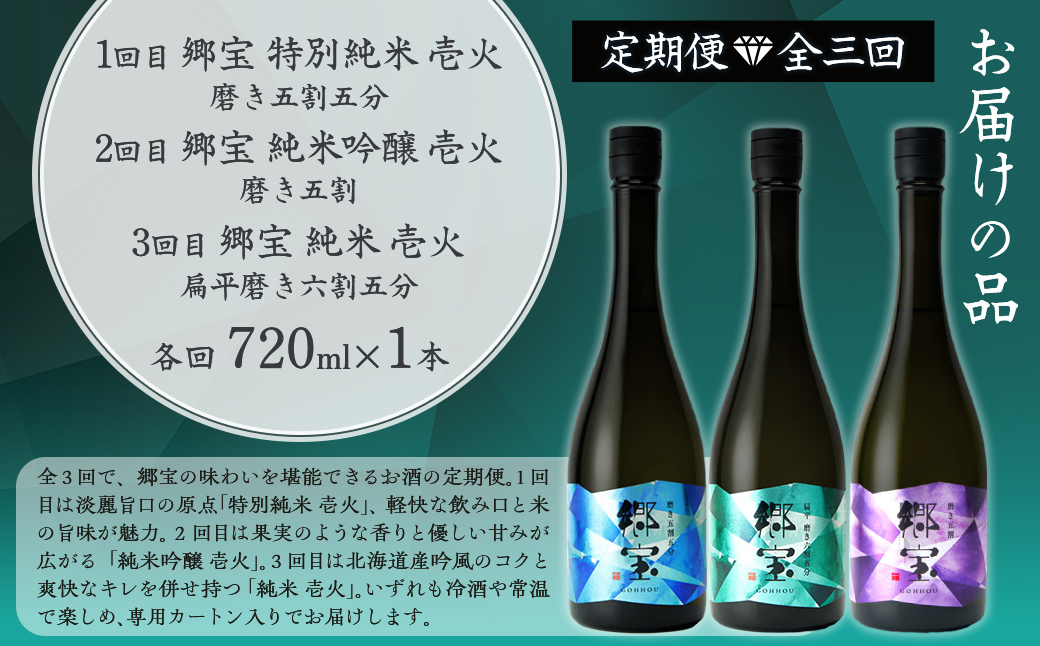 【定期便】郷宝　純米　壱火720ml　3ヶ月 NAAK015