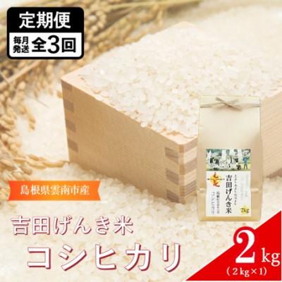 ふるさと納税 雲南市 【毎月定期便】島根県雲南市産　吉田げんき米　コシヒカリ　2kg(2kg×1)全3回