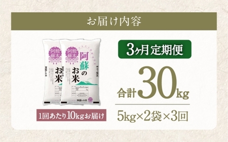 【 3ヶ月定期便 】 阿蘇のお米 10kg（5kg×2個）×全3回 米 コメ お米 こめ ご飯 飯 白米 白飯 国産 熊本県産