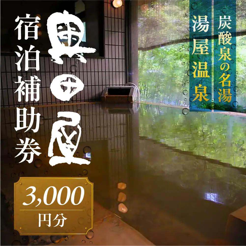 湯屋温泉 【奥田屋】宿泊補助券（3,000円分）【a028-1】